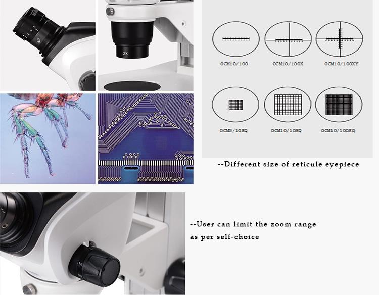 China 7X-45X zoom stereoscopic microscope